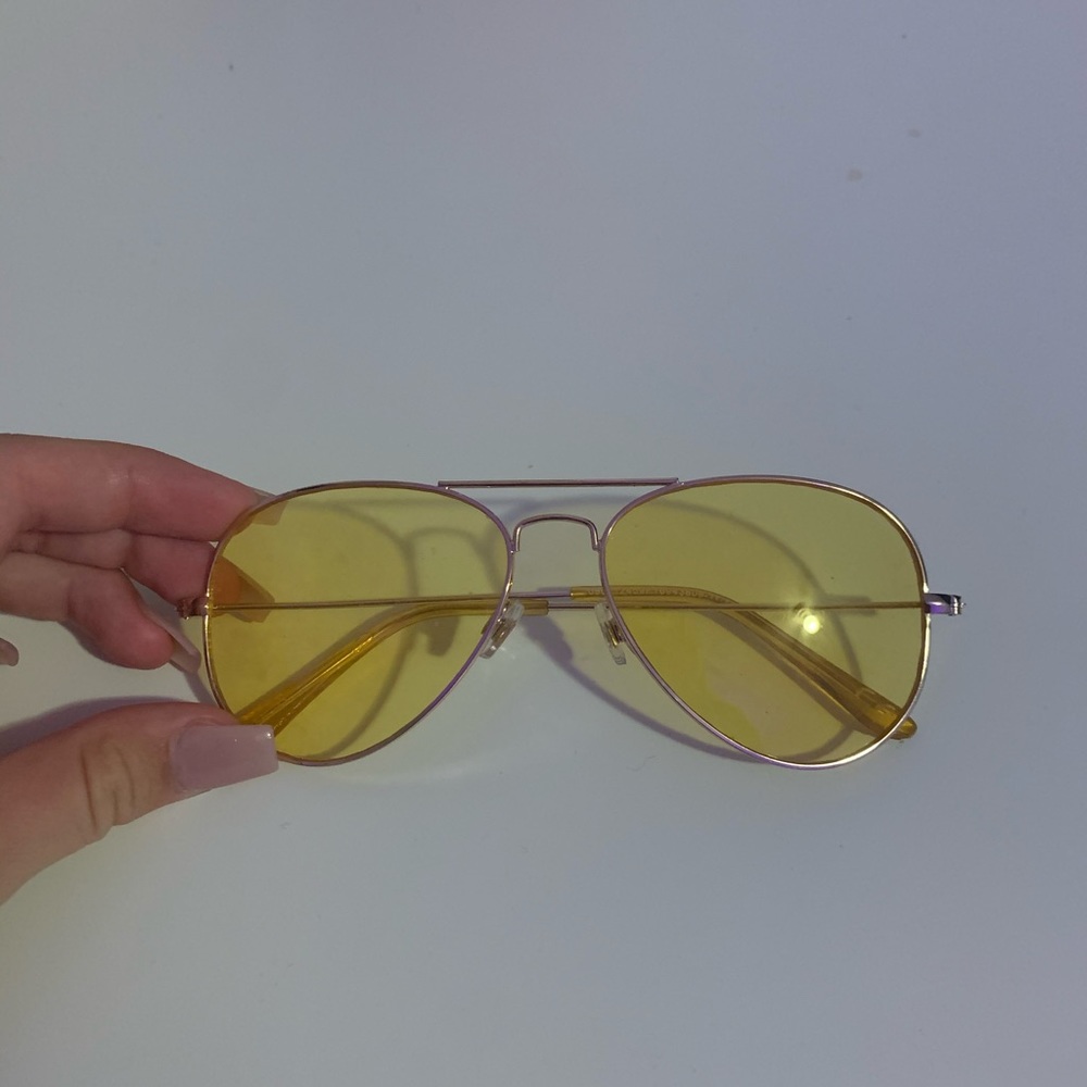 Yellow tinted sunglasses